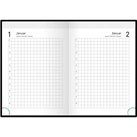 Handwerkerkalender Korsch immerwährend, 384 Seiten, eine Seite je Tag, kariert, B 105 x H 148 mm, schwarz