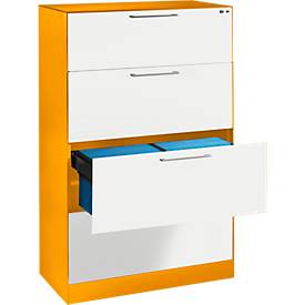 Hängeregistraturschrank ASISTO C 3000, 4 Schubladen, 2-bahnig, mit Akustikblenden