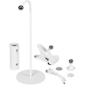 Hansa by Styro LED-Leuchte FLARE, 4 W, 1200 mAh, 3-Stufen-Dimmer, USB-C, Weiß Matt, Magnetkopf