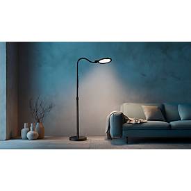 Hansa-by-styro LED-Stehleuchte Atria, Leistung 12 W, 800 lm, 2700-6000 K, 5-fach dimmbar, höhenverstellbar, mattschwarz