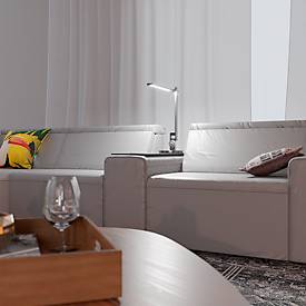 Hansa-by-styro Lumina LED-Tischleuchte, dimmbar, zuschaltbarer Lichtsensor, 3 Farbtemperaturen, Weiß