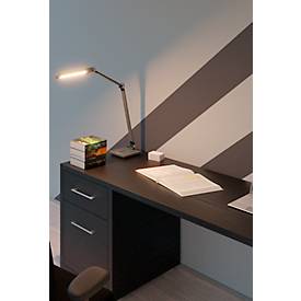 Hansa LED Tischleuchte Wave, 3000 - 5800 K, 8,5 W, stufenlos dimmbar, Memoryfunktion, grau-metallic