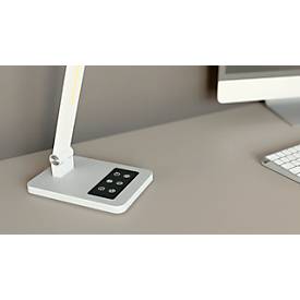 Hansa Tide LED-Tischlampe, Farbtemperatur einstellbar, Memory-Funktion, metallicgrau/weiß