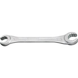 HAZET Doppelringschlüssel 612, 8x10 mm, L 140 mm, DIN 3118, CV-Stahl verchromt, Köpfe 15° abgewinkelt