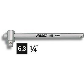 HAZET Quergriff mit Gleitstück 865, 1/4 Zoll, CV-Stahl, L 115 mm, verchromt poliert, DIN 3122, ISO 3315