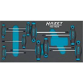 HAZET Werkzeugmodul 163-182/9, 9-teilig, Schraubendreher-Satz Sternprofil T6-T30, B 342 x T 172 mm