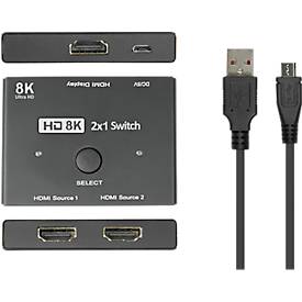 HDMI 2.1 Splitter Good Connections, 2-fach, direktional, bis 8K, inkl. USB-Kabel, schwarz
