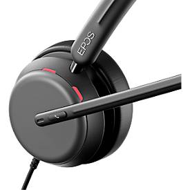 Headset EPOS IMPACT 860 ANC, binaural, kabelgebunden, USB-C auf USB-A, UC-optimiert, 4 Mikrofone + hybrides adaptives ANC, Transporttasche, schwarz