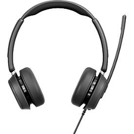 Headset EPOS IMPACT 860, binaural, kabelgebunden, USB-C auf USB-A, UC-optimiert, 3 Mikrofone, Transporttasche, schwarz