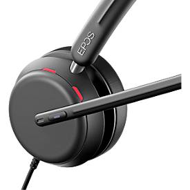 Headset EPOS IMPACT 860T, binaural, kabelgebunden, USB-C auf USB-A, UC-optimiert, zertifiziert für Microsoft Teams, 3 Mikrofone, Transporttasche, schwarz