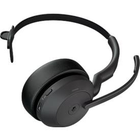 Headset Jabra Evolve2 55 link380c Mono, Reichweite bis 30 m, bis 10 h, MS-Teams optimiert, schwarz