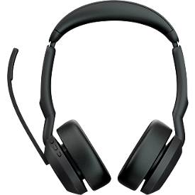 Headset Jabra Evolve2 55 link380c Stereo, mit Ladestation, Reichweite bis 30 m, bis 10 h, MS-Teams optimiert, schwarz
