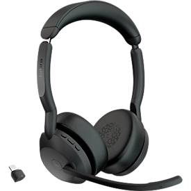 Headset Jabra Evolve2 55 link380c Stereo, Reichweite bis 30 m, bis 10 h, UC-optimiert, schwarz