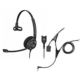 Headset Sennheiser SC 230, kabelgebunden/monaural, mit Telefonadapter CEHS-AL01, Kopfbügel verstellb.