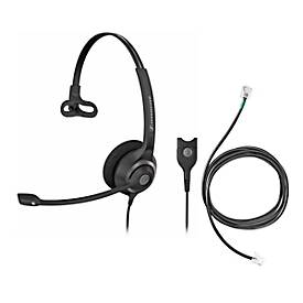 Headset Sennheiser SC 230, kabelgebunden/monaural, mit Telefonadapter CEHS-DHSG, Kopfbügel verstellb.