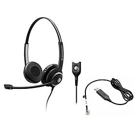 Headset Sennheiser SC 260, kabelgebunden, binaural, Kopfbügel verstellbar, Telefonadapter CEHS-CI02