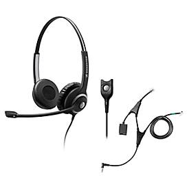 Headset Sennheiser SC 260, kabelgebunden/binaural, mit Telefonadapter CEHS-AL01, Kopfbügel verstellb.