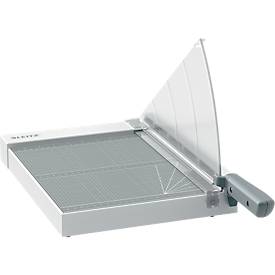 Hebelschneider Leitz Precision Home A4, bis A4, bis 8 Blatt, Papierklemme, Ableselineal, Klingenschutz, Edelstahl und Kunststoff