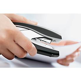 Heftgerät Leitz New NeXXt Softpress, Metall, 30 Blatt / 3 mm, mit 200 Heftklammern, schwarz