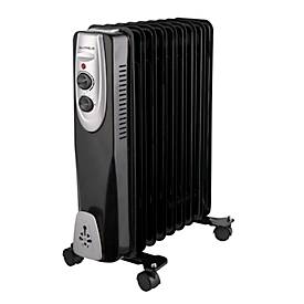 Heizgerät Gutfels HR 32009 sw, 800/1200/2000 W, 3 Stufen, 9 Rippen, Tragegriff, Thermostat, Transportrollen, B 410 x T 230 x H 540 mm, schwarz