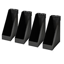 HELIT Stehsammler, extra breit, Polystyrol, 4 Stück schwarz