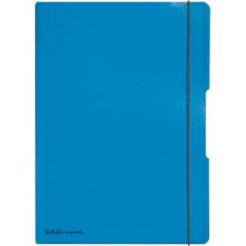 Herlitz Notizbuch my.book, Format DIN A4, Kunststoff, 2 x 40 Blätter kariert/liniert, blau