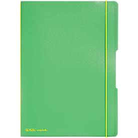 Herlitz Notizbuch my.book, Format DIN A4, Kunststoff, 2 x 40 Blätter kariert/liniert, grün