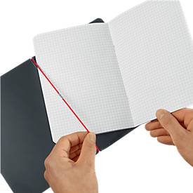 Herlitz Notizbuch my.book, Format DIN A4, Kunststoff, 2 x 40 Blätter kariert/liniert, schwarz