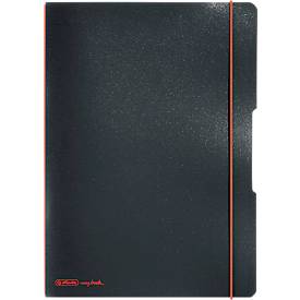 Herlitz Notizbuch my.book, Format DIN A4, Kunststoff, 2 x 40 Blätter kariert/liniert, schwarz