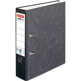 herlitz Ordner maX.file nature, DIN A4, Rückenbreite 80 mm, schwarz