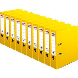 herlitz Ordner maX.file protect plus, DIN A4, Rückenbreite 80 mm, 10 Stück, gelb