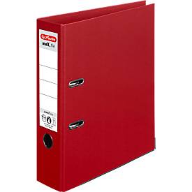 herlitz Ordner maX.file protect plus, DIN A4, Rückenbreite 80 mm, 10 Stück, rot