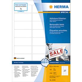 Herma ablösbare Etiketten Nr. 10300 auf DIN A4-Blättern, 2700 Etiketten, 100 Bogen