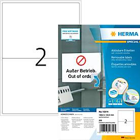 Herma Adressetiketten Special Nr. 10314, 199,6 x 143,5 mm, selbstklebend, ablösbar, bedruckbar, weiß, 200 Stück auf 100 