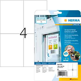 Herma Folienetiketten Special Nr. 4576, 105 x 148 mm, wetterfest, bedruckbar, matt, 80 Stück auf 20 Blatt