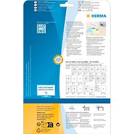 Herma Folienetiketten Special Nr. 4680, 48,3 x 25,4 mm, wetterfest, bedruckbar, permanent, transparent, 1100 Stück auf 25 Blatt