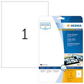 Herma Hochglanz-Etiketten Nr. 4909 auf DIN A4-Blättern, 25 Etiketten, 25 Bogen