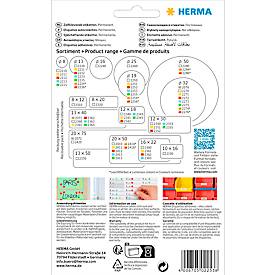 HERMA Klebepunkte 2253, Ø 19 mm, selbstklebend, permanenthaftend, per Hand beschreibbar, 1280 Stück auf 32 Blatt, FSC®-Papier, blau