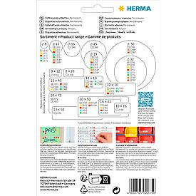 HERMA Klebepunkte 2275, Ø 32 mm, selbstklebend, permanenthaftend, per Hand beschreibbar, 480 Stück auf 32 Blatt, FSC®-Papier, grün
