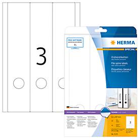 Herma Ordneretiketten A4, 297 x 61 mm, permanent haftend/bedruckbar, 75 Stück, weiß