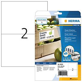 Herma Power-Etiketten Nr. 10910, 210 x 148 mm, selbstklebend, extrem stark haftend, Papier, weiß, 50 Stück