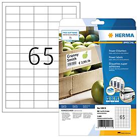 Herma Power-Etiketten Nr. 10913, 38,1 x 21,2 mm, selbstklebend, extrem stark haftend, Papier, weiß, 1625 Stück
