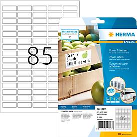 Herma Power-Etiketten Nr. 10917, 37 x 13 mm, selbstklebend, extrem stark haftend, Papier, matt, 2125 Stück