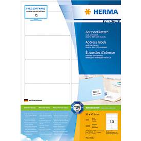 Herma Premium-Adressetiketten Nr. 4667 auf DIN A4-Blättern, 1000 Etiketten, 100 Bogen