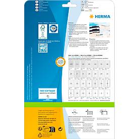 Herma Premium-Adressetiketten Nr. 5056, 97 x 42,3 mm, selbstklebend, permanenthaftend, bedruckbar, Papier, weiß, 300 Stück auf 25 Blatt