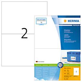 Herma Premium-Etiketten auf A4-Blättern, permanent haftend, 200 Etiketten, 100 Bogen