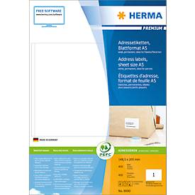 HERMA Premium-Etiketten Nr. 8690 auf DIN A5-Blättern, 400 Etiketten, 400 Bogen