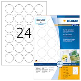Herma runde Etiketten Nr. 4476 auf DIN A4-Blättern, 2400 Etiketten, 100 Bogen