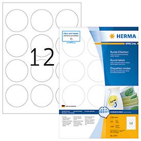 Herma runde Etiketten Nr. 4477 auf DIN A4-Blättern, 1200 Etiketten, 100 Bogen