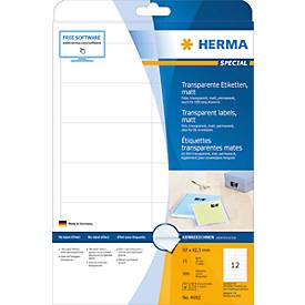 Herma Transparente matte Folien-Etiketten Nr. 4682 auf DIN A4-Blättern, 300 Etiketten, 25 Bogen